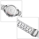 TVG Round Dial Glass Watch Window Luminous & Alarm & Week Display Function Quartz + Digital Double Movement Men Watch with Alloy Band(White)