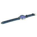 Luminous Round Dial 3 Decoration Dials Unisex Quartz Watch with PU Leather Band(Blue)
