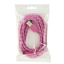 Nylon Netting Style Micro 5 Pin USB Data Transfer / Charge Cable for Galaxy S IV / i9500 / S III / i9300 / Note II / N7100 / Nokia / HTC / Blackberry / Sony, Length: 3m(Pink)