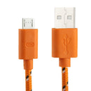 Nylon Netting Style Micro 5 Pin USB Data Transfer / Charge Cable for Galaxy S IV / i9500 / S III / i9300 / Note II / N7100 / Nokia / HTC / Blackberry / Sony, Length: 3m(Orange)