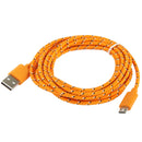 Nylon Netting Style Micro 5 Pin USB Data Transfer / Charge Cable for Galaxy S IV / i9500 / S III / i9300 / Note II / N7100 / Nokia / HTC / Blackberry / Sony, Length: 3m(Orange)