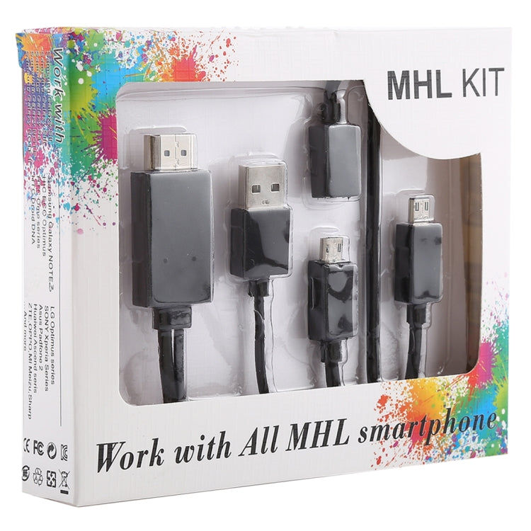 1.8m Multi Use Micro USB MHL to HDMI HDTV Adapter Cable, Support 1080P Full HD Output, For Galaxy S6 / S IV / i9500 / Galaxy Note III / N9000 / Galaxy SIII / i9300 / Galaxy Note II / N7100(Black)