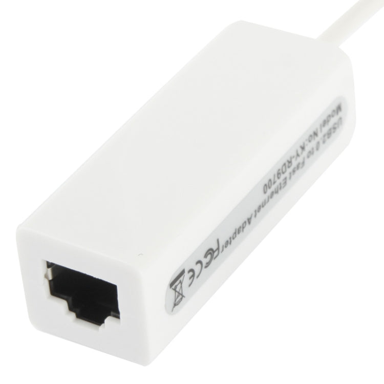 USB 2.0 Ethernet Adapter for Tablet PC / Android TV, Length: 20cm(White)