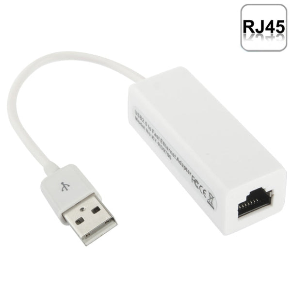 USB 2.0 Ethernet Adapter for Tablet PC / Android TV, Length: 20cm(White)