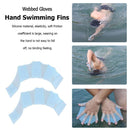 Finger Flexible Silicone Swimming Gloves (Samll Size)(Blue)