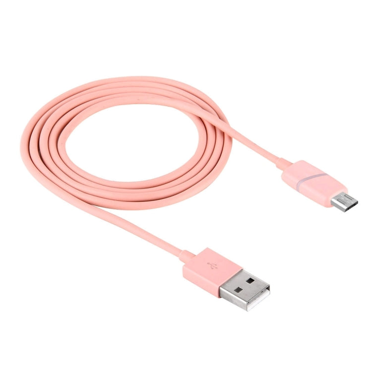 1M Circular Bobbin Gift Box Style Micro USB to USB 2.0 Data Sync Cable with LED Indicator Light, For Samsung, HTC, Sony, Huawei, Xiaomi(Pink)