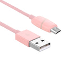 1M Circular Bobbin Gift Box Style Micro USB to USB 2.0 Data Sync Cable with LED Indicator Light, For Samsung, HTC, Sony, Huawei, Xiaomi(Pink)