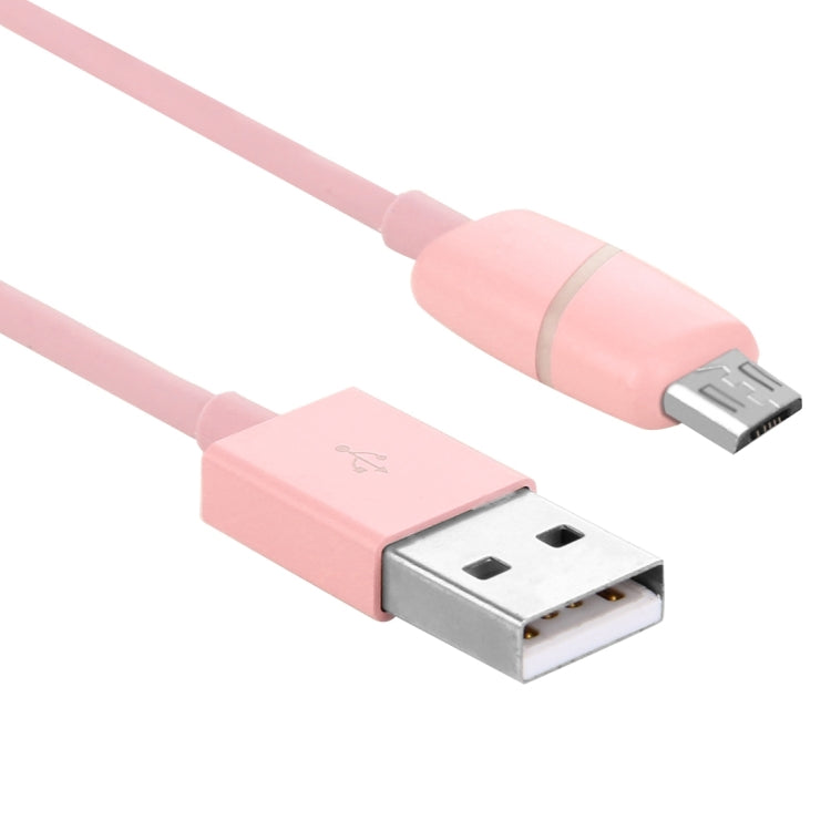 1M Circular Bobbin Gift Box Style Micro USB to USB 2.0 Data Sync Cable with LED Indicator Light, For Samsung, HTC, Sony, Huawei, Xiaomi(Pink)