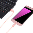 1M Circular Bobbin Gift Box Style Micro USB to USB 2.0 Data Sync Cable with LED Indicator Light, For Samsung, HTC, Sony, Huawei, Xiaomi(Pink)