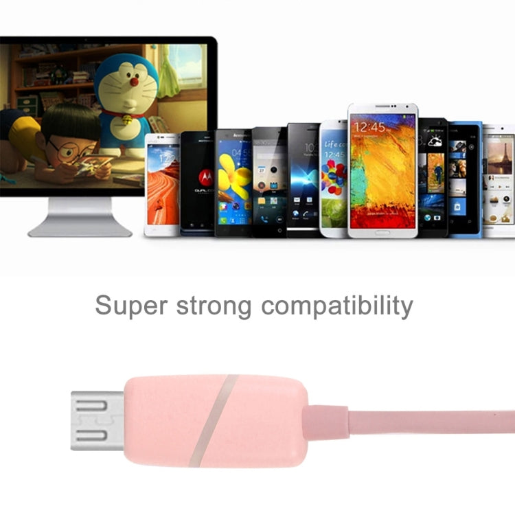 1M Circular Bobbin Gift Box Style Micro USB to USB 2.0 Data Sync Cable with LED Indicator Light, For Samsung, HTC, Sony, Huawei, Xiaomi(Pink)