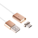 1m Metal Head Magnetic Micro USB to USB Data Sync Charging Cable, For Samsung, Huawei, HTC, Xiaomi Mobile Phones(Gold)