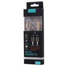 1m Metal Head Magnetic Micro USB to USB Data Sync Charging Cable, For Samsung, Huawei, HTC, Xiaomi Mobile Phones(Gold)
