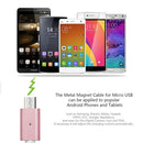 1m Metal Head Magnetic Micro USB to USB Data Sync Charging Cable, For Samsung, Huawei, HTC, Xiaomi Mobile Phones(Rose Gold)
