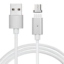 1m Metal Head Magnetic Micro USB to USB Data Sync Charging Cable, For Samsung, Huawei, HTC, Xiaomi Mobile Phones(Silver)