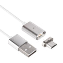 1m Metal Head Magnetic Micro USB to USB Data Sync Charging Cable, For Samsung, Huawei, HTC, Xiaomi Mobile Phones(Silver)