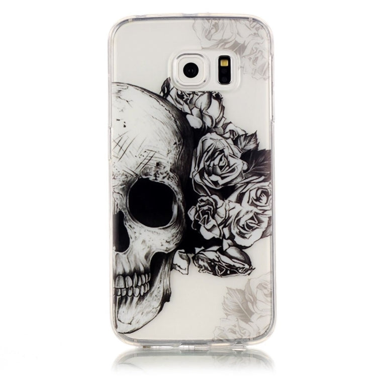 For Galaxy S6 Edge / G925 Skull Pattern IMD Workmanship Soft TPU Protective Case