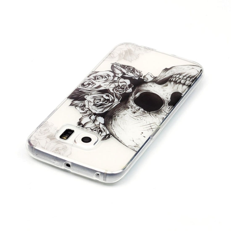 For Galaxy S6 Edge / G925 Skull Pattern IMD Workmanship Soft TPU Protective Case