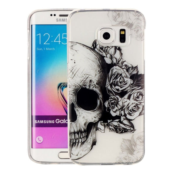 For Galaxy S6 Edge / G925 Skull Pattern IMD Workmanship Soft TPU Protective Case