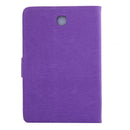 For Galaxy Tab A 8.0 / T350 Pressed Flowers Butterfly Pattern Horizontal Flip PU Leather Case with Magnetic Buckle & Holder & Card Slots & Wallet(Purple)
