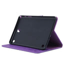 For Galaxy Tab A 8.0 / T350 Pressed Flowers Butterfly Pattern Horizontal Flip PU Leather Case with Magnetic Buckle & Holder & Card Slots & Wallet(Purple)