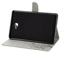For Galaxy Tab A 10.1 Pressed Flowers Butterfly Pattern Horizontal Flip PU Leather Case with Magnetic Buckle & Holder & Card Slots & Wallet(Grey)