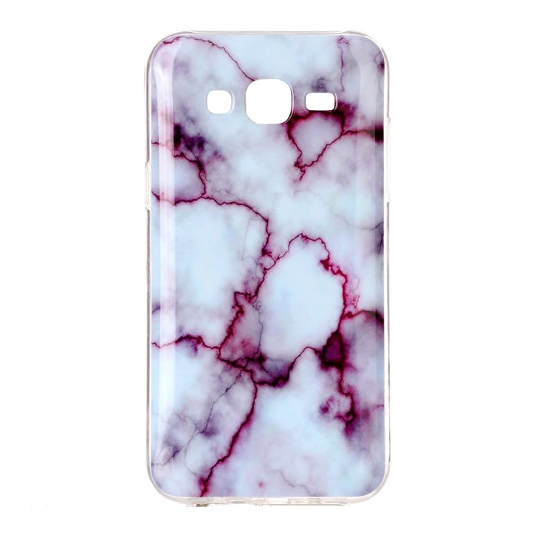For Galaxy J5 / J500 Purple Marbling Pattern Soft TPU Protective Back Cover Case