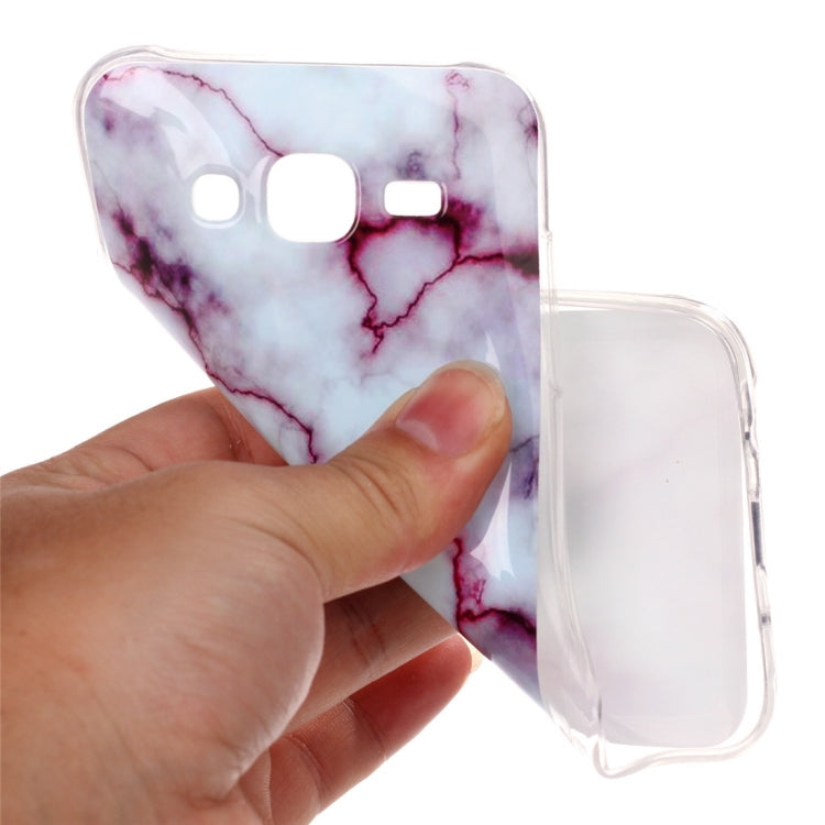 For Galaxy J5 / J500 Purple Marbling Pattern Soft TPU Protective Back Cover Case