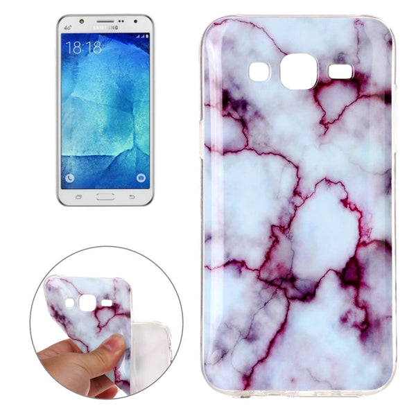 For Galaxy J5 / J500 Purple Marbling Pattern Soft TPU Protective Back Cover Case