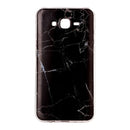 For Galaxy J7 / J700 Black Marbling Pattern Soft TPU Protective Back Cover Case
