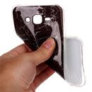 For Galaxy J7 / J700 Black Marbling Pattern Soft TPU Protective Back Cover Case