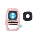 10 PCS Rear Camera Lens Cover + Flashlight Bracker for Galaxy S7 / G930(Rose Gold)