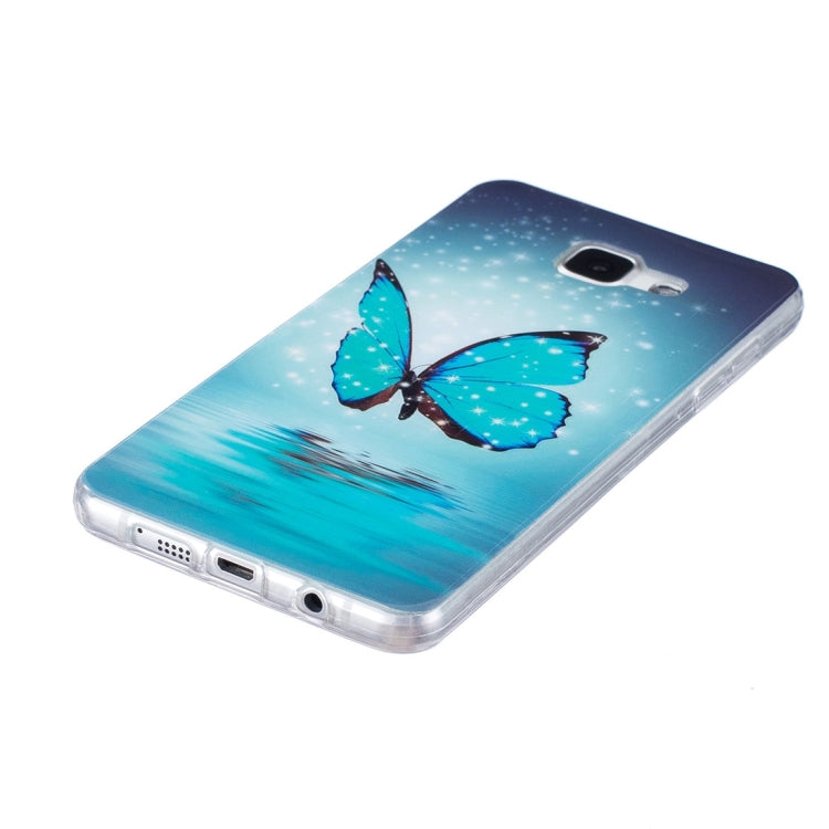 For Galaxy A5 (2016) / A510 Noctilucent Butterfly Pattern IMD Workmanship Soft TPU Back Cover Case