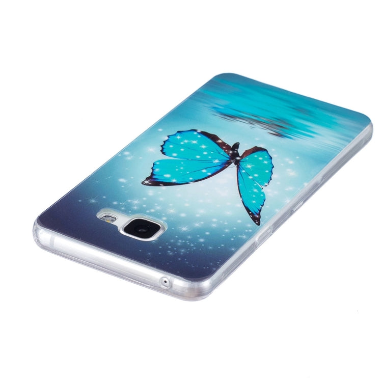 For Galaxy A5 (2016) / A510 Noctilucent Butterfly Pattern IMD Workmanship Soft TPU Back Cover Case