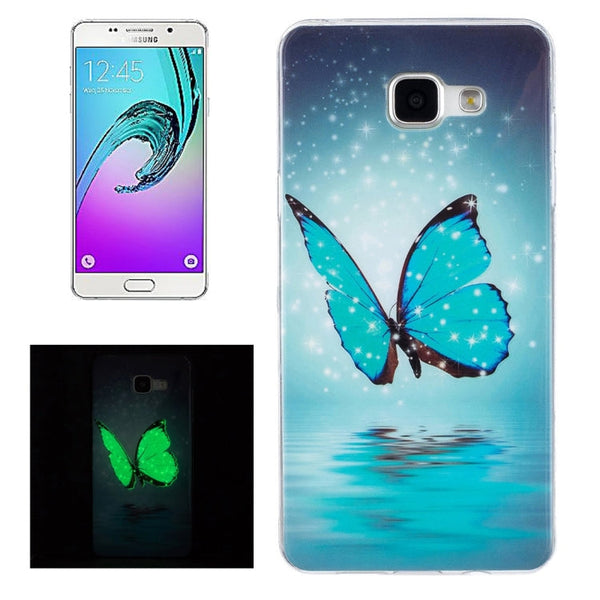 For Galaxy A5 (2016) / A510 Noctilucent Butterfly Pattern IMD Workmanship Soft TPU Back Cover Case