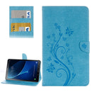 For Galaxy Tab A 10.1 (2016) / P580 Butterflies Love Flowers Embossing Horizontal Flip Leather Case with Holder & Card Slots & Wallet(Blue)