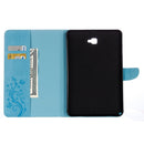 For Galaxy Tab A 10.1 (2016) / P580 Butterflies Love Flowers Embossing Horizontal Flip Leather Case with Holder & Card Slots & Wallet(Blue)