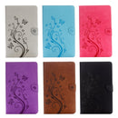 For Galaxy Tab A 10.1 (2016) / P580 Butterflies Love Flowers Embossing Horizontal Flip Leather Case with Holder & Card Slots & Wallet(Blue)