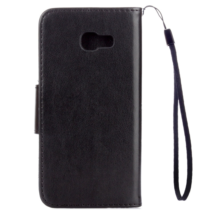 For Galaxy A5 (2017) / A520 Butterflies Love Flowers Embossing Horizontal Flip Leather Case with Holder & Card Slots & Wallet & Lanyard(Black)