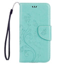 For Galaxy A5 (2017) / A520 Butterflies Love Flowers Embossing Horizontal Flip Leather Case with Holder & Card Slots & Wallet & Lanyard(Green)