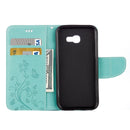 For Galaxy A5 (2017) / A520 Butterflies Love Flowers Embossing Horizontal Flip Leather Case with Holder & Card Slots & Wallet & Lanyard(Green)