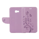 For Galaxy A5 (2017) / A520 Butterflies Love Flowers Embossing Horizontal Flip Leather Case with Holder & Card Slots & Wallet & Lanyard(Light Purple)