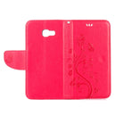 For Galaxy A5 (2017) / A520 Butterflies Love Flowers Embossing Horizontal Flip Leather Case with Holder & Card Slots & Wallet & Lanyard(Magenta)