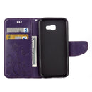 For Galaxy A5 (2017) / A520 Butterflies Love Flowers Embossing Horizontal Flip Leather Case with Holder & Card Slots & Wallet & Lanyard(Dark Purple)