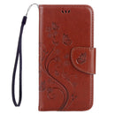 For Galaxy A5 (2017) / A520 Butterflies Love Flowers Embossing Horizontal Flip Leather Case with Holder & Card Slots & Wallet & Lanyard(Brown)