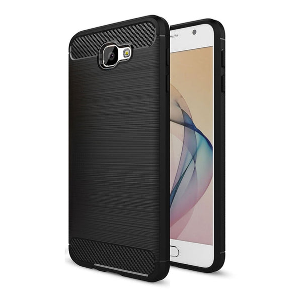 For Galaxy J7 Prime & On7(2016) / G610 Brushed Texture Carbon Fiber TPU Protective Case(Black)