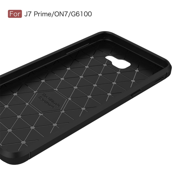 For Galaxy J7 Prime & On7(2016) / G610 Brushed Texture Carbon Fiber TPU Protective Case(Black)