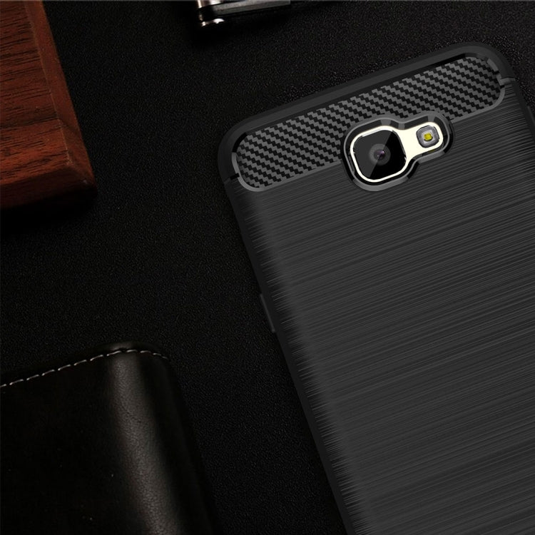 For Galaxy J7 Prime & On7(2016) / G610 Brushed Texture Carbon Fiber TPU Protective Case(Black)