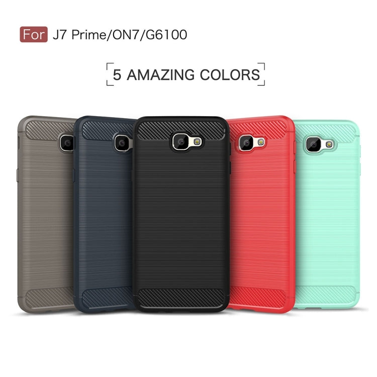 For Galaxy J7 Prime & On7(2016) / G610 Brushed Texture Carbon Fiber TPU Protective Case(Black)