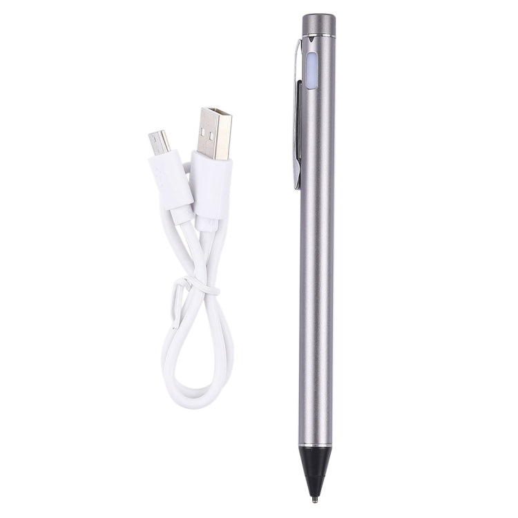 Universal Rechargeable Capacitive Touch Screen Stylus Pen with 2.3mm Superfine Metal Nib, For iPhone, iPad, Samsung, and Other Capacitive Touch Screen Smartphones or Tablet PC(Grey)