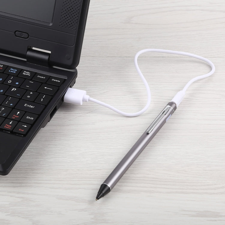 Universal Rechargeable Capacitive Touch Screen Stylus Pen with 2.3mm Superfine Metal Nib, For iPhone, iPad, Samsung, and Other Capacitive Touch Screen Smartphones or Tablet PC(Grey)